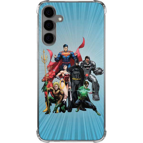 Justice League Heroes Stance 1 Galaxy S24 Plus Clear Case